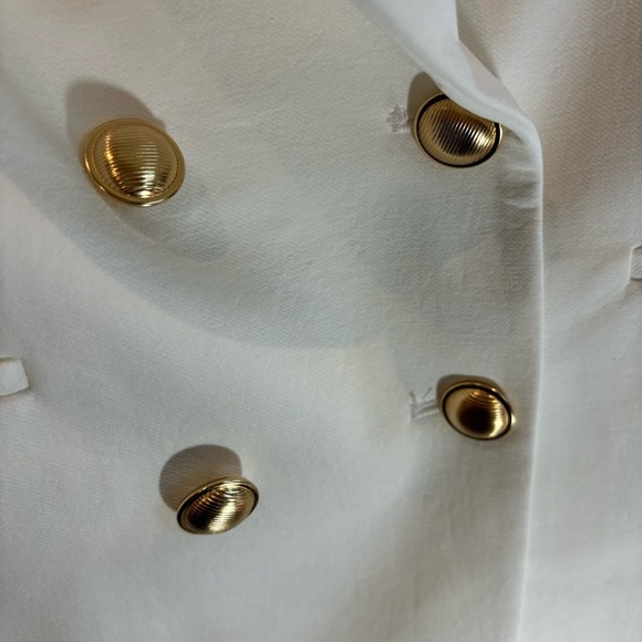EXPRESS Sz L Blazer Double Breasted Lined Gold Buttons Shoulder Pads NEW W/ TAG - Picture 5 of 9